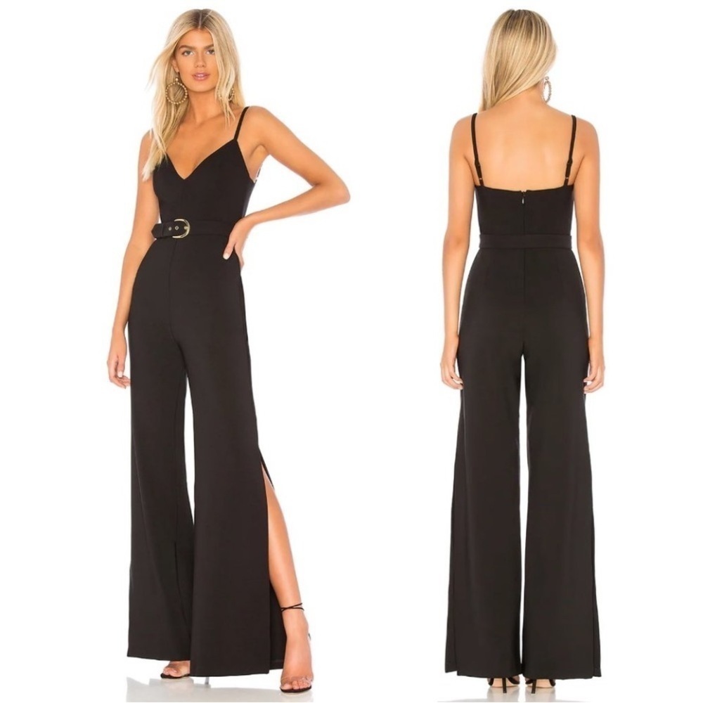 NWT Nookie Blake Jumpsuit Formal Pantsuit Leg Slits Black Size Small